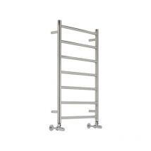 Milano - Esk - Modern Chrome Flat Stainless Steel Ladder Style Heated Towel Rail Radiator - 800mm x 500mm