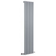 Milano - Java - Modern Silver Vertical Round Tube Column Single Panel Radiator - 1780mm x 354mm