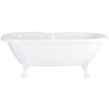 Milano Legend White 1780mm x 825mm Bathroom Freestanding Double Ended Roll Top Bath with Feet - Large White Claw Feet