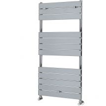 Milano Lustro - Modern Chrome Flat Panel Heated Towel Rail Radiator - 1213mm x 600mm