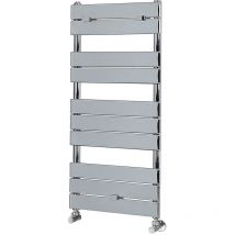 Milano Lustro - Modern Chrome Flat Panel Heated Towel Rail Radiator - 1000mm x 450mm