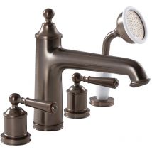Milano - Charleston - Traditional Four Tap Hole Bath Shower Mixer Tap with Hand Shower Handset - Oil Rubbed Bronze
