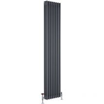 No Brand - Milano Windsor - Traditional Anthracite Cast Iron Style Triple Column Vertical Radiator - 1800mm x 380mm