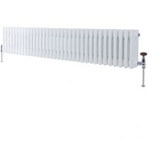 Milano Windsor - Traditional White Cast Iron Style Four Column Horizontal Radiator - 300mm x 1595mm