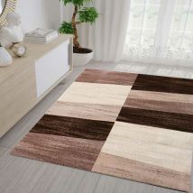 Vimoda - Milano9119 Braun Moderner Designer Wohnzimmer Teppich Geometrisches Muster Meliert
