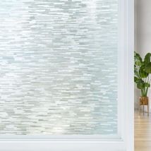 Milchglasfolie, UV-Schutz, Sichtschutzfolie, statisch haftend, dekorativer Fensteraufkleber, nicht klebend, Fensterfolie mit Holzmaserungsmuster für