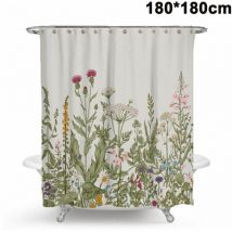 Mildew Proof, Anti-Bacteria Shower Curtains, Washable Bath Curtain Polyester Fabric With 12 Shower Curtain Rings 180cm 180cm