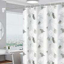 Mildew Proof Shower Curtain 180 x 200 cm, Waterproof Shower Curtains - White Washable Curtain Sheet - with 12 Curtain Hooks - for Home, Hotel,