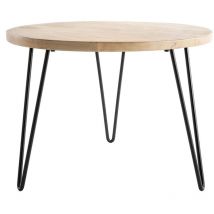 Beistelltisch rund Mangoholz und Metall 60 x 45 cm (b x h) vibes