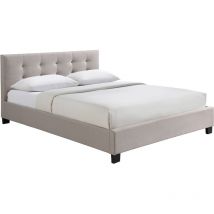 Bett 160 x 200 Stoff Beige gepolstert marquise