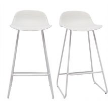 Design-barhocker Weiß H65 Cm (2er-satz) Ella