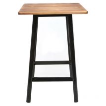 Miliboo Bartisch JONES – 70 x 70 cm – Metall und Kiefernholz – Höhe 104 cm – Platz für 4 Gäste