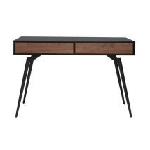 Design-Schreibtisch in mattem Schwarz und Walnussfurnier tripoli