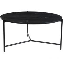 Runder Couchtisch aus schwarzem Marmor d 90 cm bumcello