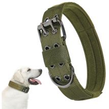 Military Adjustable Dog Collar with Metal d Ring m