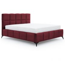 Bestmobilier - Millie - lit coffre - 180x200 cm - sommier inclus - en velours - rouge