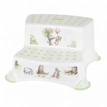 Keeeper - Tabouret Igor avec 2 marches, Winnie l'ourson, blanc, 40 x 37 x 21 cm