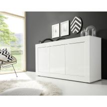 Bestmobilier - Milo - buffet bas - blanc - 3 portes - 160 cm