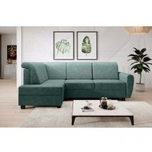 Romano - Milo Left Hand Facing Fabric Corner Sofa Bed - Mint