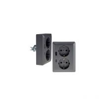 Milos Schutzkontaktsteckdose 2-fach 250V/ 16A usb a+c/pd anthrazit