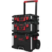 Milwaukee - Coffret Packout 3 pièces (Trolley + coffret large + coffret) 4932464244