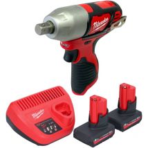 Milwaukee - M12 BIW12-502 Akku Schlagschrauber 12 v 138 Nm 1/2' + 2x Akku 5,0 Ah + Ladegerät