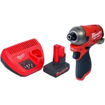 Milwaukee - M12 FQID-501 Akku Schlagschrauber 12 v 50 Nm 1/4' Brushless + 1x Akku 5,0 Ah + Ladegerät