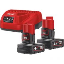 Milwaukee - M12NRG-402 2 x M12B4 Batteries and C12C Charger 4933459211