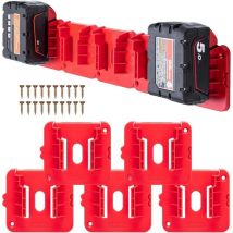 XVX - Milwaukee M18 18 v Akkuhalter, Wandhalterung für Werkzeugkasten im Arbeitswagen, 10er-Pack