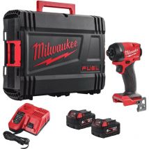 Milwaukee - M18FID3-502X 18V fuel 1/4 Hex Impact Driver 4933479866 Kit - 2 x M18B5 Batteries, M12-18FC Fast Charger & Dynacase