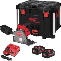 M18FPS55-552P 18V fuel 55mm Plunge Saw Kit - 2 x M18HB5.5 High Output Batteries, M12-18FC Fast Charger & Deep packout Case 4933478779 - Milwaukee