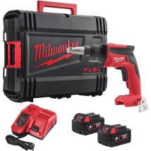 Milwaukee M18FSG-502X 18V FUEL Screw Gun Kit - 2 x M18B5 Batteries, M12-18FC Fast Charger & Dynacase