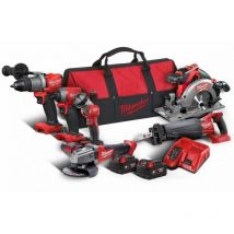Milwaukee - Pack 6 produits M18 fuel 18V + 2 batteries et sac de transport