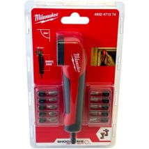 Milwaukee - Shockwave Impact Duty Winkelschraubvorsatz + Bit Set 10 tlg. 25 mm ( 4932471274 )