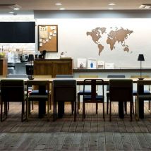 Mapa Del Mundo Mural por Pared 130x80cm Nogal