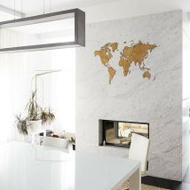 Mimi Innovations - Mappa Del Mondo Murale Per Decorazione Murale 130x78cm Di Quercia