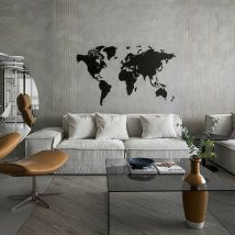 Mappa Del Mondo Murale Per Decorazione Murale 180x108cm Nero