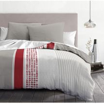 Parure de couette microfibre rouge 140 x 200 cm - mimosa bordeaux