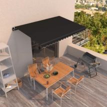 Inlife Auvent manuel rétractable 450x350 cm Anthracite