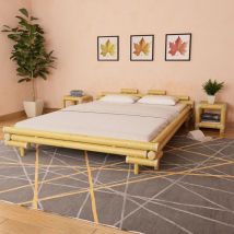 Inlife Cadre de lit Bambou 160 x 200 cm