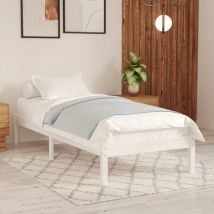 Minkurow - inlife Cadre de lit Blanc Bois de pin massif 90x200 cm - Blanc