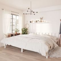 Minkurow - inlife Cadre de lit Bois de pin massif Blanc 180x200 cm uk Super King