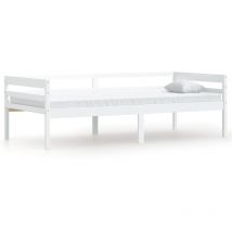 Minkurow - inlife Cadre de lit Blanc Bois de pin massif 90x200 cm