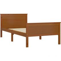 Minkurow - Cadre de lit sans matelas Marron miel Bois pin massif 90x200 cm vidaXL
