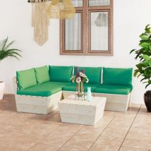 Furniture Limited - Salon de jardin palette 5 pcs avec coussins b