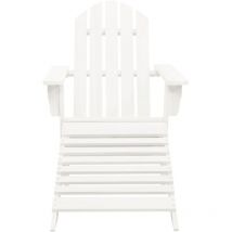 Minkurow - inlife Chaise de jardin avec pouf Bois Blanc