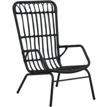 Minkurow - fimei Chaise de jardin Résine tressée Noir