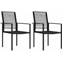 Chaises de jardin lot de 2 Rotin pvc Noir
