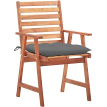 Minkurow - inlife Chaises à dîner d'extérieur 2 pcs avec coussins Acacia massif