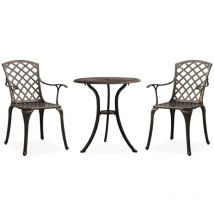Minkurow - Ensemble de bistro 3 pcs Aluminium coulé Bronze vidaXL